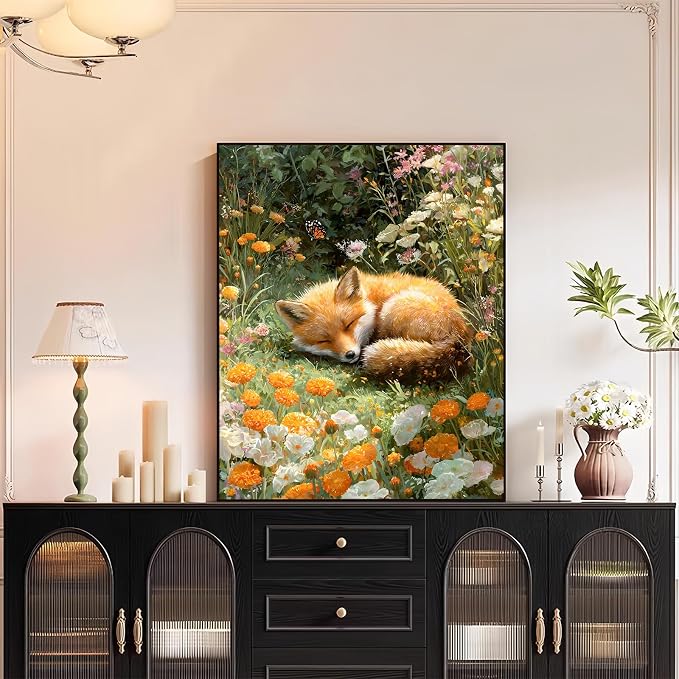 XTCIXAL Paint by Numbers Kit for Adults, Fox, 16X20 Inch | DIY Paint by Number for Adults Beginner, High-Definition Color Canvas, Stress Relief, Home Wall Decor, Gifts, Unframed