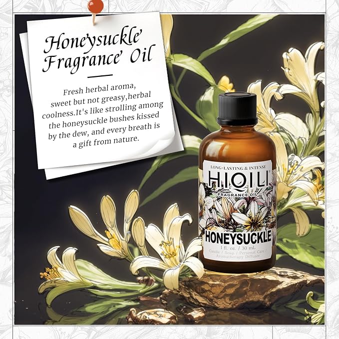 HIQILI Honeysuckle Fragrance Oil for Diffuser & DIY Candle Making - 1 Fl Oz