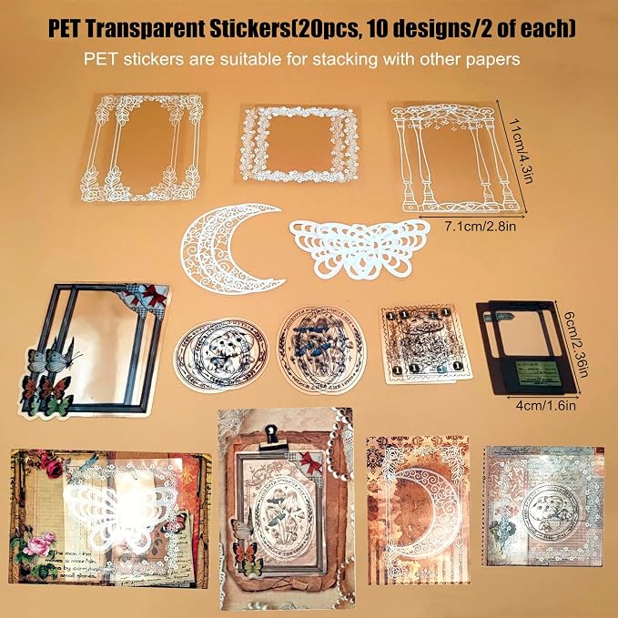 Esweny 100 PCS Vintage Ephemera Pack Journaling Scrapbooking Supplies Scrapbook Sticker Paper Kit for Junk Journal Planners Collage Craft Notebooks Decoupage Album (Sunflower)