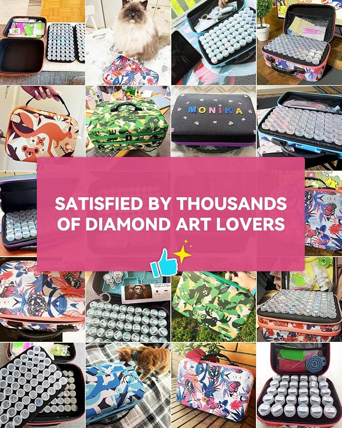 ARTDOT 120 Slots Storage Container for Diamond Art Kits for Adults,Portable Bead Storage Boxes for Diamond Painting Accessories and Tools