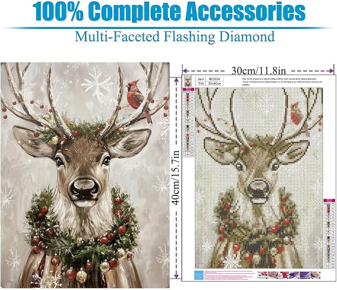Lophomie Christmas Diamond Art Kits for Adults, 5D Diamond Painting Kits