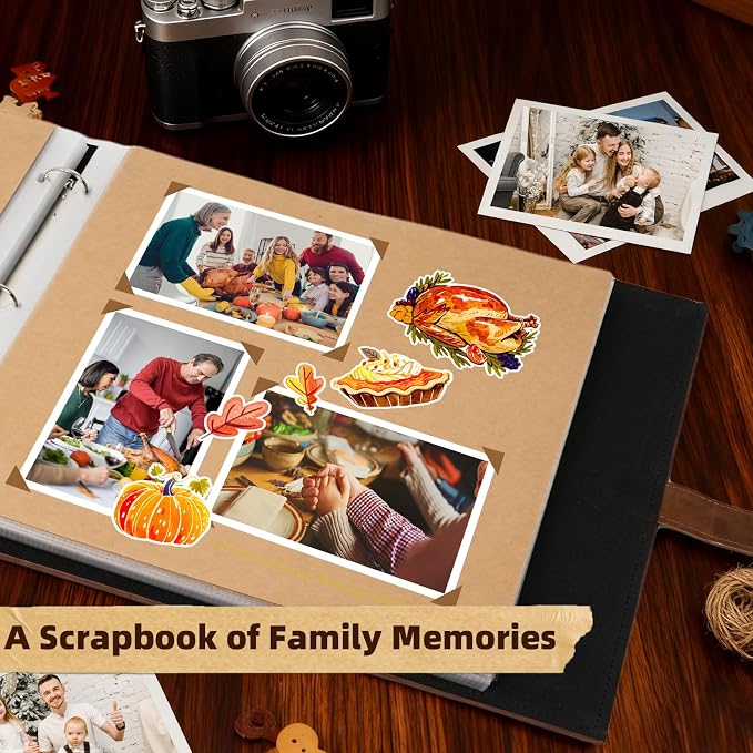 Vienrose 15"x13" Scrapbook Album Gift Set Faux Leather DarkBrown 100 Pages