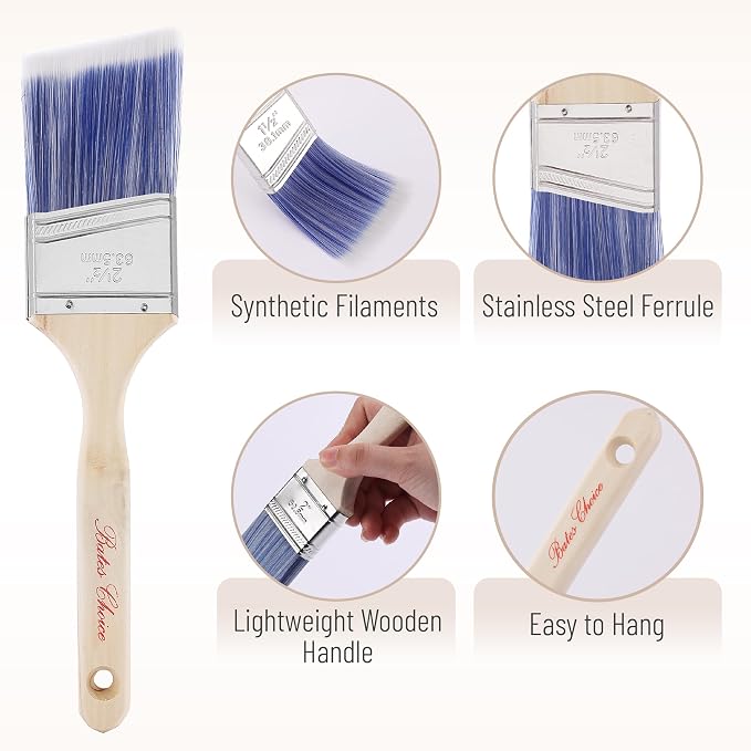 Bates- Paint Roller Kit, 19 pcs, Roller Set with Microfiber Sleeves & Frame | for Walls, Cabinets, Interior and Exterior Painting