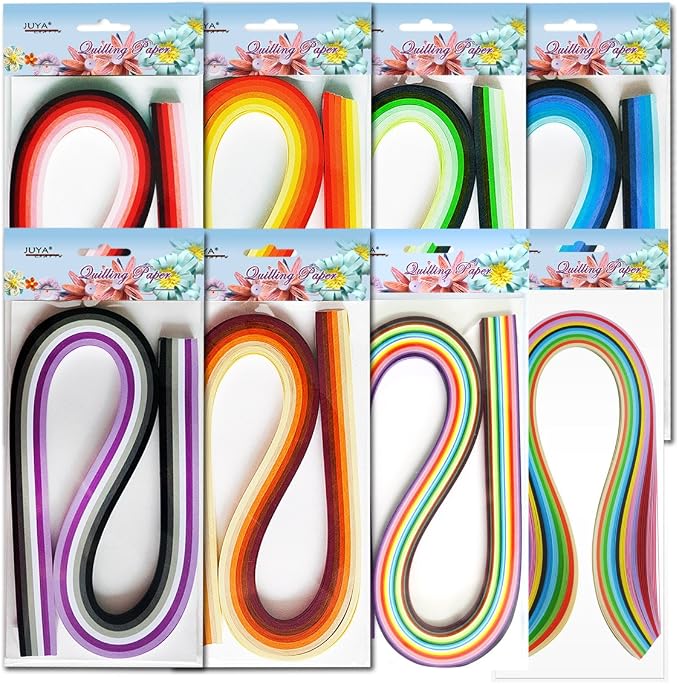 JUYA Paper Quilling Kit 960 Strips with 12 Tools, Pink Set, 5mm