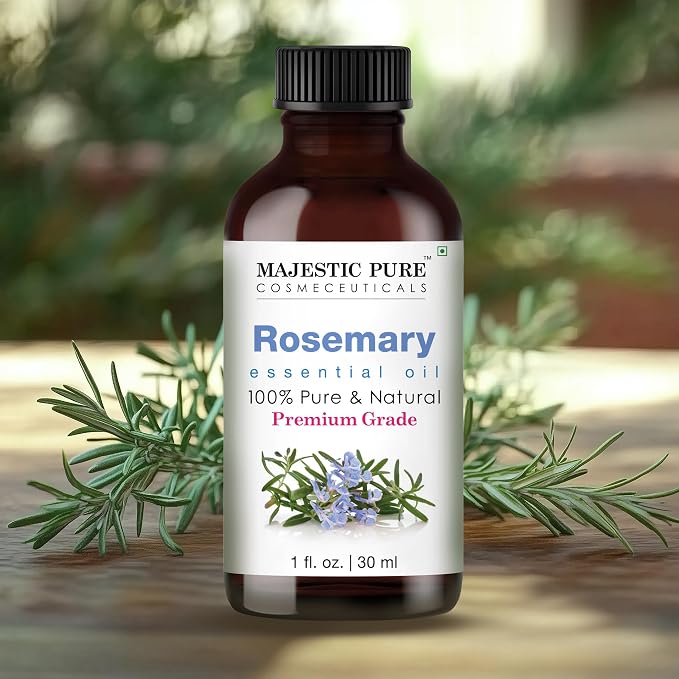 Majestic Pure Rosemary Essential Oil for Diffuser - 1 Fl Oz | 100% Pure & Natural Ideal for diffuser use, aromatherapy, massage, soap making, candle making home fragrance
