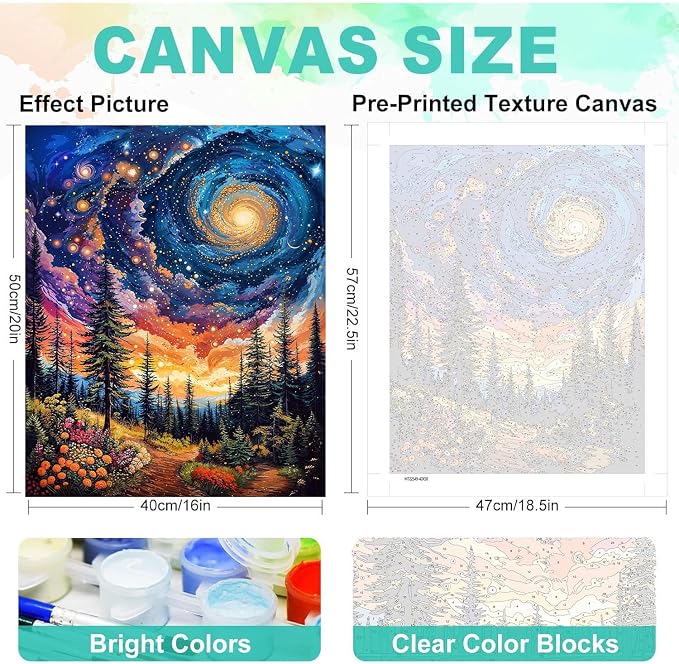 cviokrdu Landscape Paint by Numbers Kit for Adults - Scenery Adult Paint by Number Kits on Canvas, DIY Oil Painting for Gift Home Wall Decor (16x20inch)