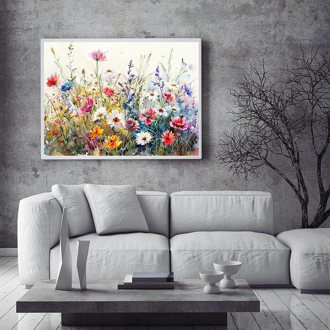 hkejoi Flower Diamond Painting Kits, Diamond Art Kits for Adults 12x16 Inch | Diamond Painting Kits for Adults Beginners, Gem Art, 5D Full Drill, DIY Arts and Crafts for Gift Home or Decor