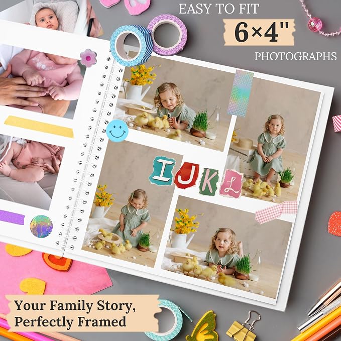 Scrapbook Photo Album 12"x12" 50 Sheets 100 Pages Hardcover Kraft Paper