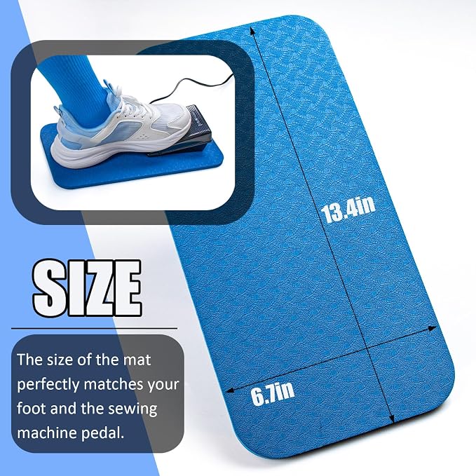 JINUPHION Sewing Machine Pedal Mat, No Slip Mat for Sewing Machine Foot Pedal, Waterproof Easy to Clean, Quilting Supplies Accessories (1pcs)