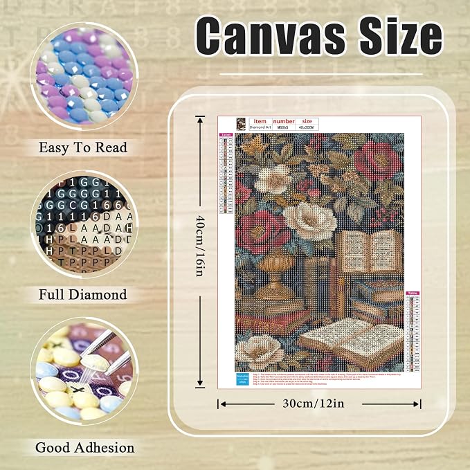 Amaieuin Books Diamond Art Kits for Adults Beginners 12x16in