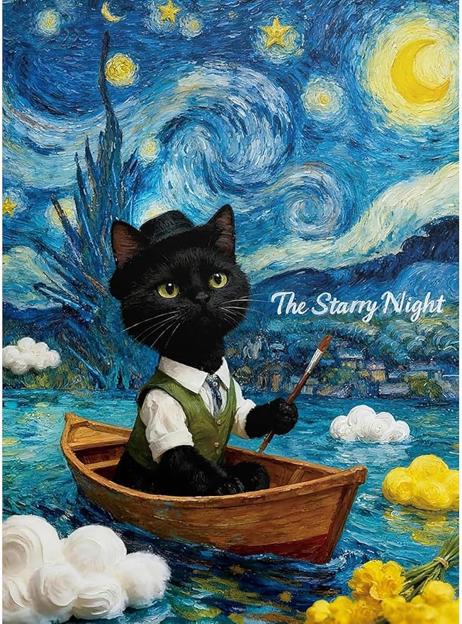 Black Cat Diamond Art Kits for Adults Cute Diamond Painting Kit Beginner