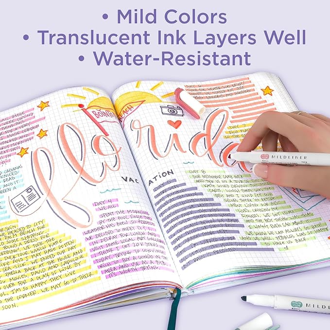 Zebra Pen MILDLINER Highlighter, Tropical Bisque Colors, Dual Tip, 10-Pack | No Bleed, Broad and Fine Point Tip, Ideal for Bible Highlighting, Journaling, School, Teacher and Office Supplies (78301)