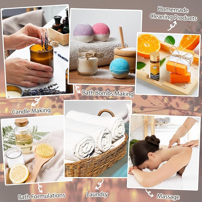 Essential Oil Set, 128 Pcs Fragrance Aromatherapy Oils for Skin, Diffusers, Home Care, Humidifier Laundry, Candle Making - Tea Tree, Sandalwood, Lavender, Vanilla, Eucalyptus and More(5mL)