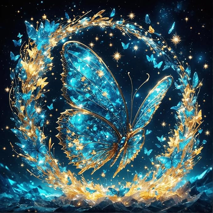 Butterfly Diamond Art Kits for Adults, 5D Diamond Painting Kits for Adults