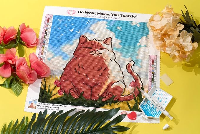 DIAMOND ART CLUB Meko the Cat Diamond Art Kits for Adults