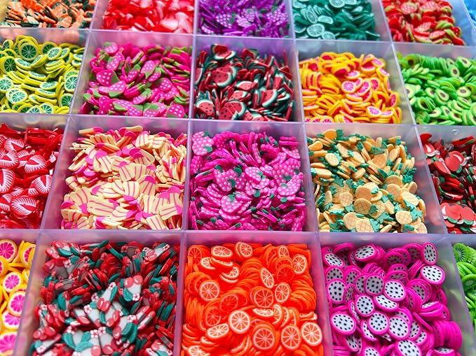 17500Pcs Polymer Fruit Slices Fruit Nail Art Slice 3D Polymer Slices Polymer Clay Slice Colorful Making Supplies for DIY Crafts Nail Art, and Cellphone Decorations(28 Styles)