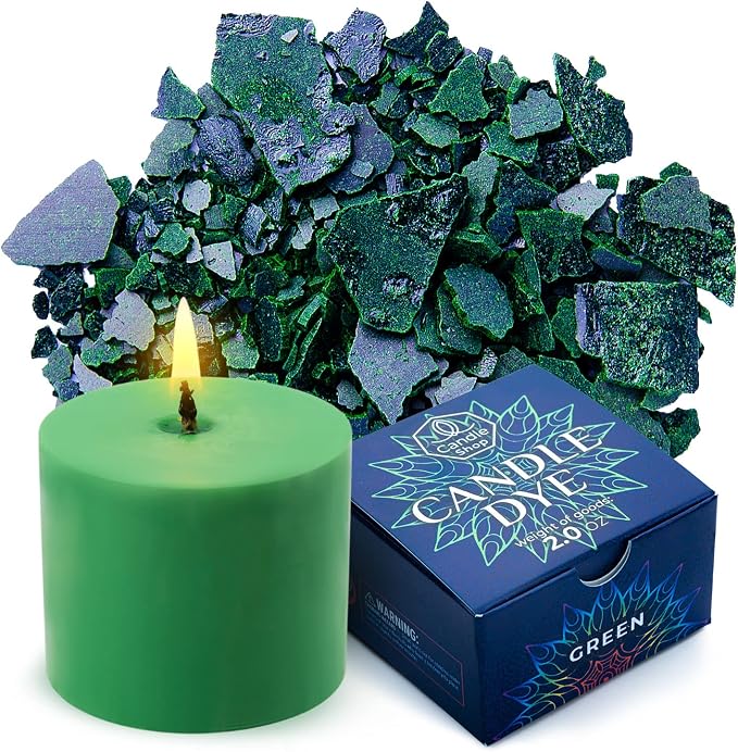 Green Candle Dye 2oz for Soy Candle Making – Concentrated Wax Color Chips | Highly Concentrated Candle Wax Dyes – Candle Shop Premium Color Dye Chips for Soy Wax, Beeswax, Paraffin