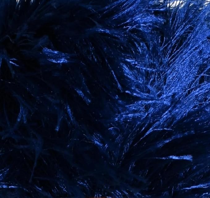 Eyelash Fun Fur Yarn Premium 100% Polyester 164 Yds (150 Mt), 3.53 Oz (100 Gr) Colorful Crochet Yarn Dıy Hand Knitting (Navy Blue)