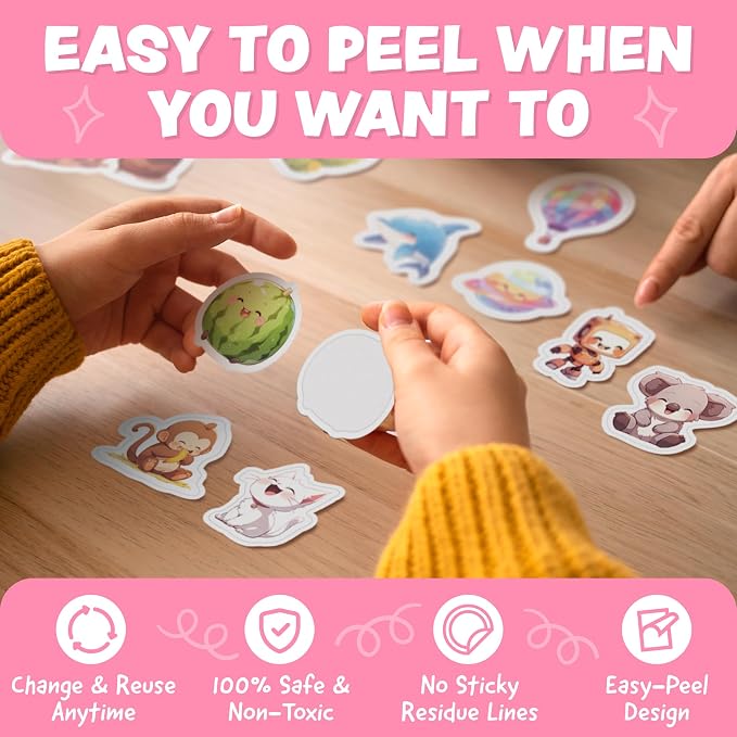 Cute Stickers for Kids Classroom Decor - 108pc Kawaii Water Bottle Stickers for Teens - Waterproof Vinyl Teacher Reward Stickers for Water Bottles - Back to School Supplies - Classroom Must Haves