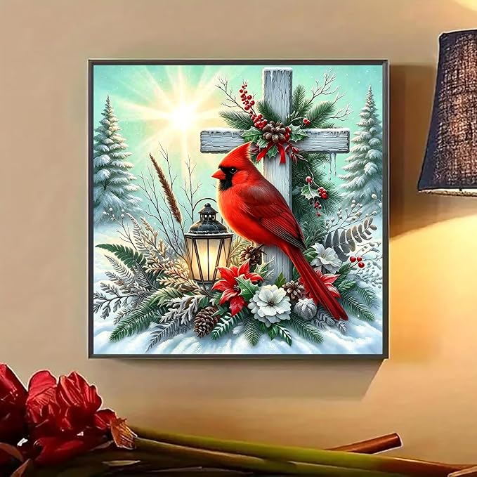 Lophomie Diamond Art Kits for Adults, 5D Cardinal Diamond Painting Kits