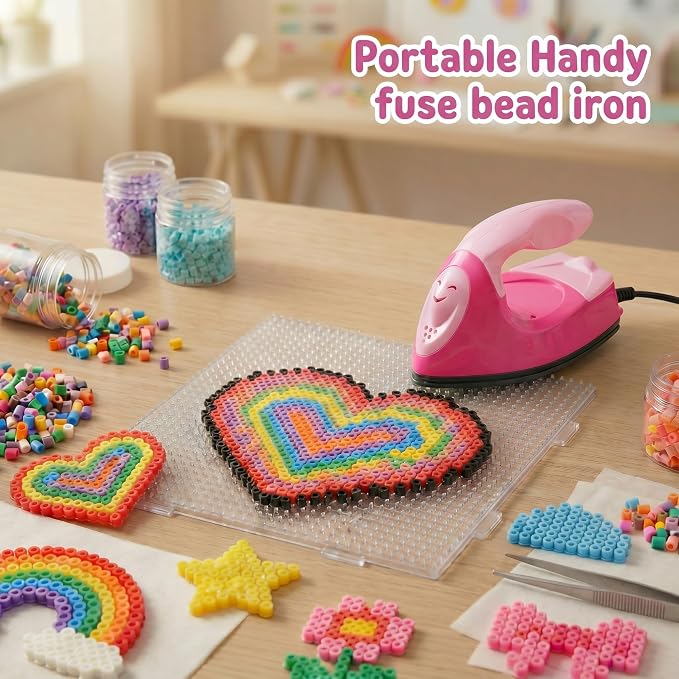 Honoson Mini Craft Iron with Charging Base Tiny,Pink, Light Pink