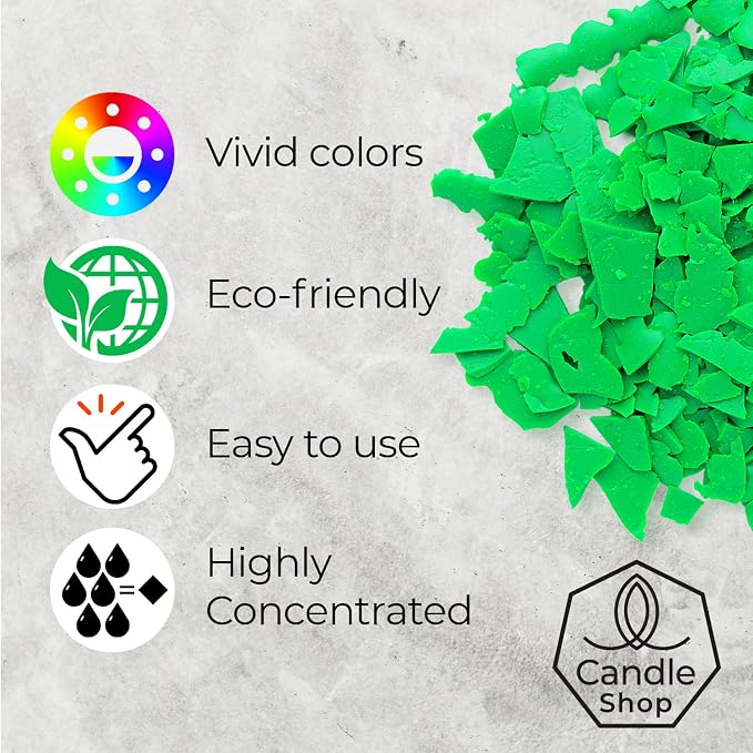 Bright Lime Candle Dye 2oz for Soy Candle Making – Wax Color Chips | Highly Concentrated Candle Wax Dyes – Candle Shop Premium Color Dye Chips for Soy Wax, Beeswax, Paraffin