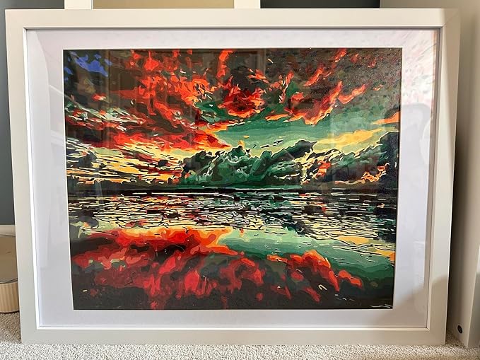 BAISITE Paint by Numbers Kit for Adults,16" Lx20 W Canvas for Painting Kits for Adults in Colorful Box-Breathtaking Colorful Scenery 8481-Already Stretched on a Wooden Frame