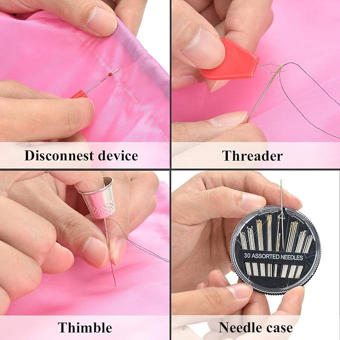 Marcoon Sewing Kit for Adults, Portable Needle & Thread Repair Kit | Complete Sewing Supplies & Accessories Set, Beginner‑Friendly for Travel Emergency Home College Dorm Essentials (Black, M)
