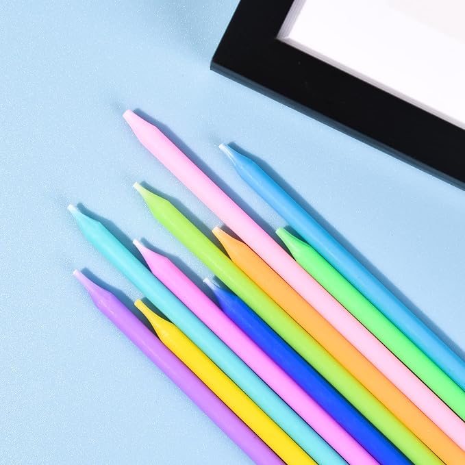 PHD CAKE 40-Count Rainbow Long Thin Birthday Candles, Cake Candles, Birthday Parties, Wedding Decorations, Party Candles