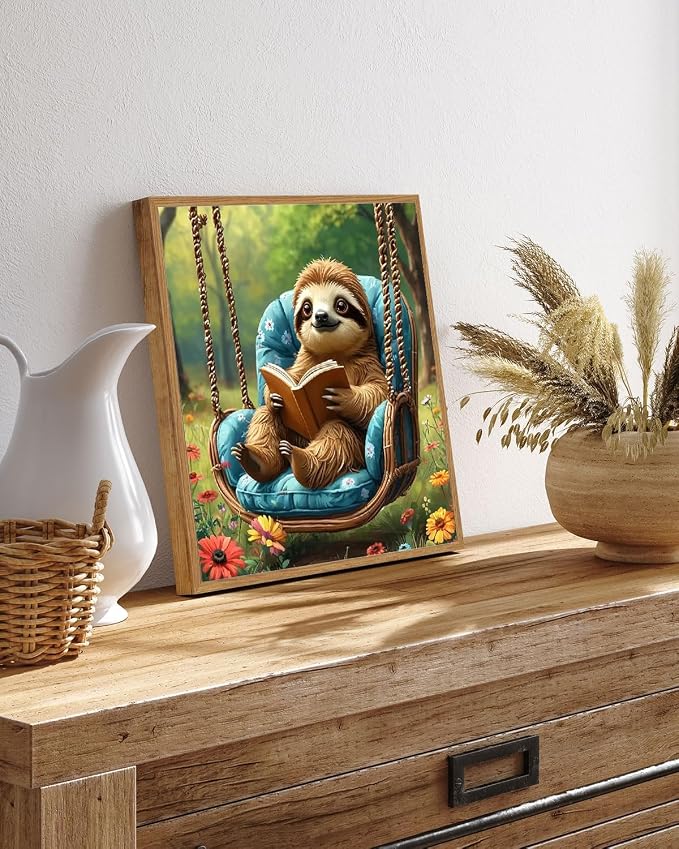 TCDZMYGS Paint by Numbers Kit for Adults Beginner-Sloth,10x10 inch | Paint by Number for Beginner,Adult Paint by Number,HD Color Canvas,DIY Tool Kits,Stress Relief Craft,Great Gift,With Frame