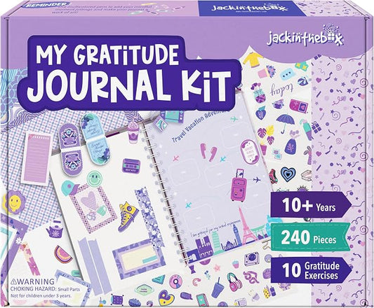 Jackinthebox Gratitude Journal Kit for 8-12 Year Old Girls, Craft Scrapbook