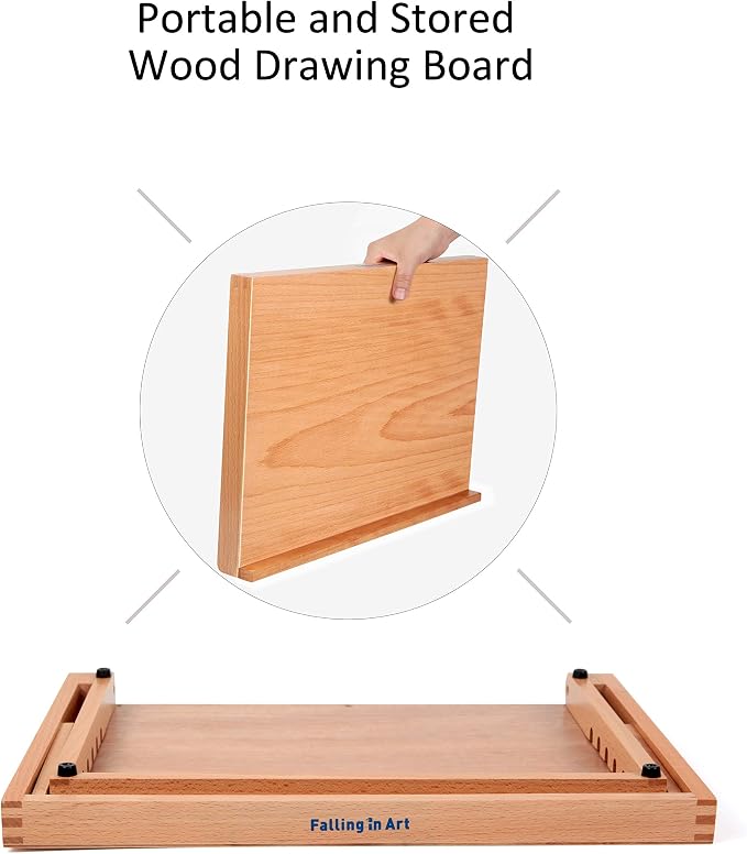 Falling in Art 5 Position Wood Drafting Table Easel Drawing&Sketching Board | 16 1/2 Inches by 12 1/8 Inches
