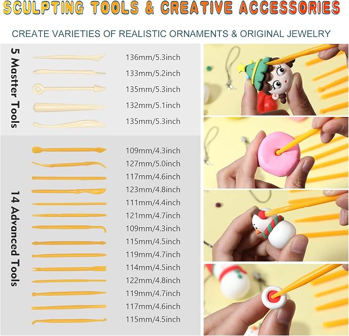 Cyajm 60 Colors Oven Bake Clay Kit, Individually Wrapped | For kids jewelry making, home art. Easy to shape and bake