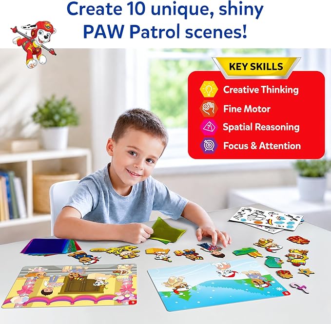 Skillmatics Foil Fun, PAW Patrol, Foil Art & Craft Activity, Gift for Kids | Travel Toy, Mess-Free, 100+ Stickers, DIY Decor, For Fans of Chase, Marshall, Skye, Girls & Boys Ages 4, 5, 6, 7, 8, 9