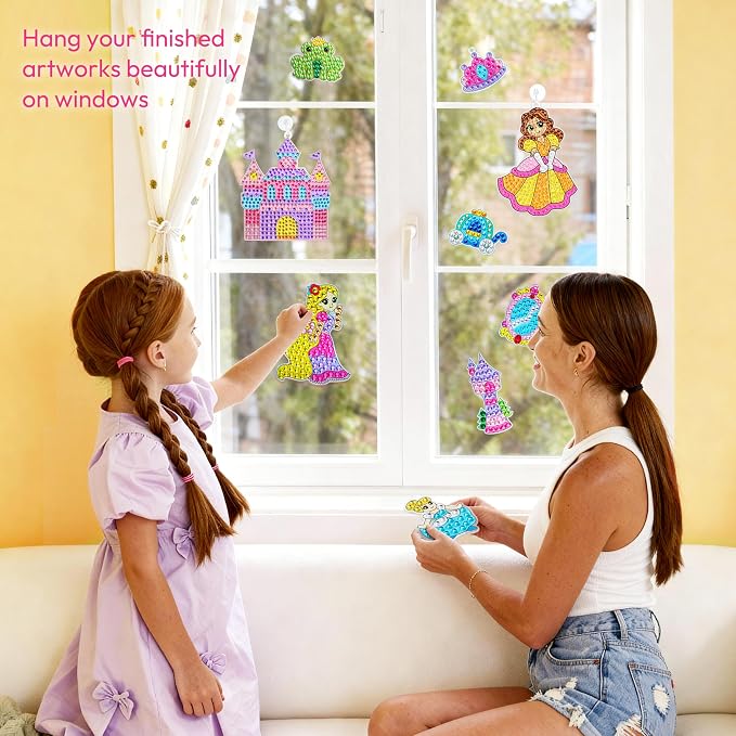 Klever Kits 16 Projects Gem Princess for Kids, Make Your Own Diamond Gem Painting Kit, Arts and Crafts for Girls Ages 6-12, Gem Craft Activities Kits, Premium Art Gift Ideas for Girls Ages 6, 7, 8+