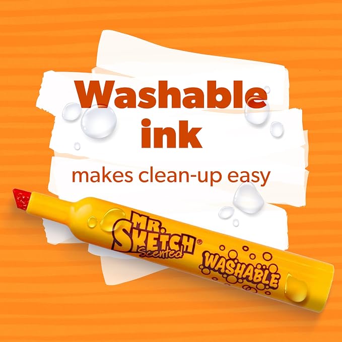 Mr. Sketch Scented Washable Markers, Chisel Tip Marker, Assorted Colors, 36 Count - Fun for Kids, Coloring, Spark Creativity, Arts & Crafts