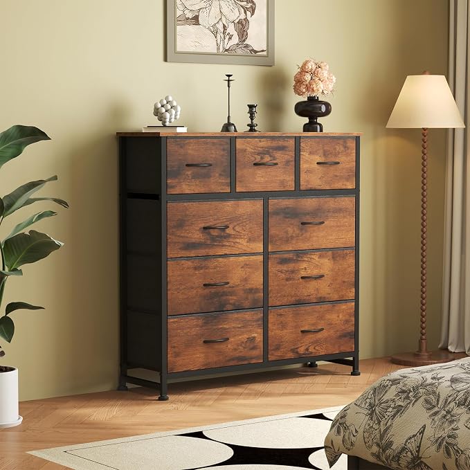 OLIXIS 9 Drawer Tall Dresser for Bedroom, Closet Organizers and Storage