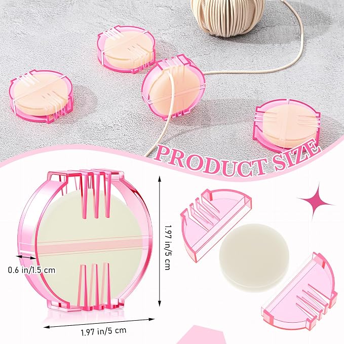 Maitys 4 Pcs Thread Wax Beeswax for Hand Sewing,White, Pink Case | Conditioner for Embroidery Quilting, Strengthens Sewing Line Reduces Fraying, Clear Case Storage, Natural Beeswax Formula