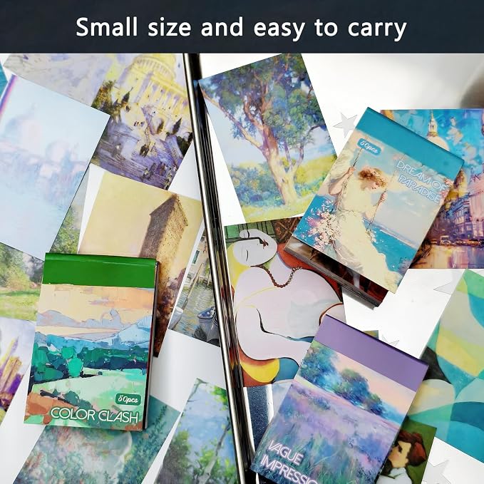 Bomichi Washi Stickers, 6 Sets 300 Pcs Aesthetic Sticker Book for DIY Journaling, Journaling Supplies for Bullet Journal Art Diary Card Craft Gifts Planner Notebook