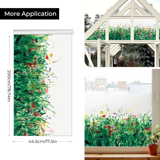 ADD.HERES Stained Glass Window Film, Window Film Decorative, 17.5 x 78.7 in