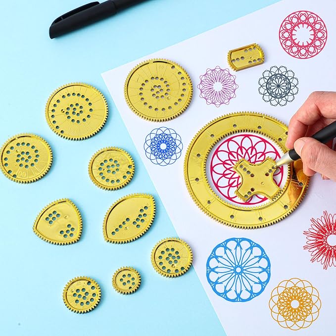 Chivao Spiral Art Kit Circle Stencils Drawing Tool Geometric Ruler,Modern