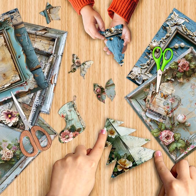 6 x 6 In Scrapbook Paper Pad Cardstock,24 Sheets Garden Pattern Design Floral Decorative Decoupage for Photo Album Card Making Folded Supplies Gift Wrapping Junk Journals DIY Crafts