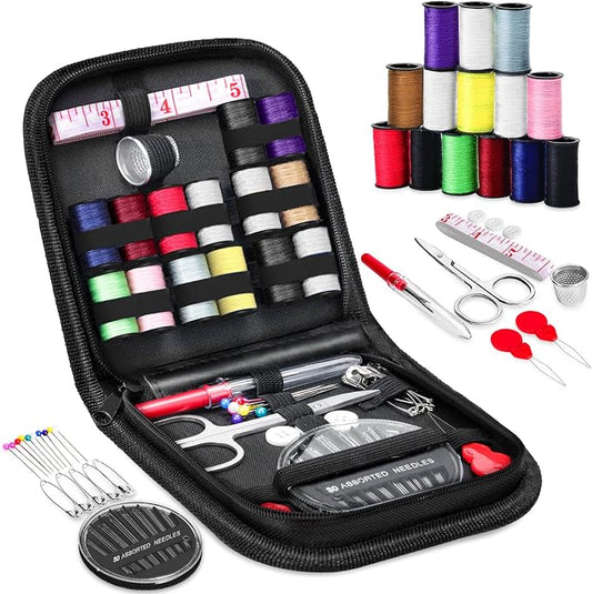 Sewing Kit, Sewing Kits for Adults, OKOM 68Pcs Thread for Sewing, Sewing Supplies, Sew Kit for Home,Traveler,Small Mini, Basic, Beginner, DIY, Needle and Thread Kit, Gift for Mother and Grandma