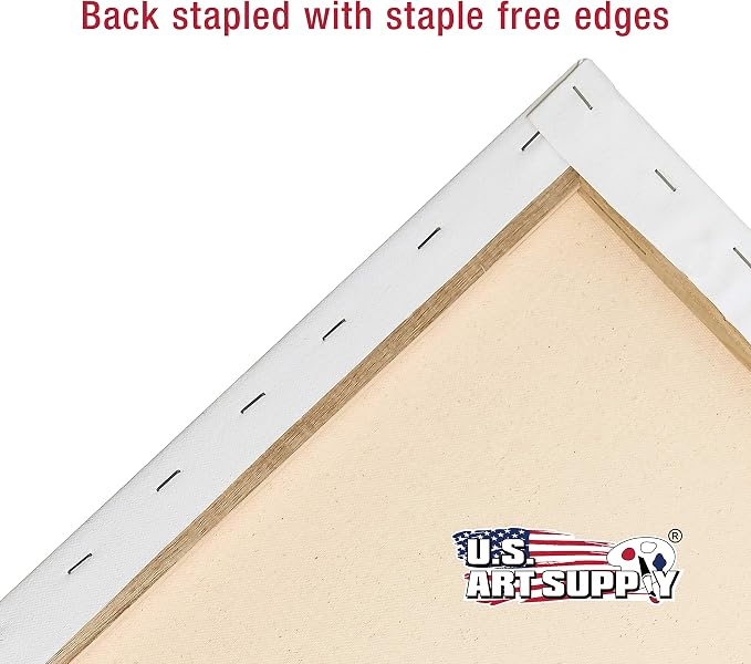 U.S. Art Supply 8"x24" Stretched Canvas for Painting, 3/4" Profile, 6-Pack