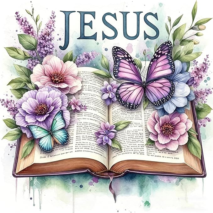HHMATITS Jesus Diamond Art Kits for Adults, Book Diamond Painting Kits