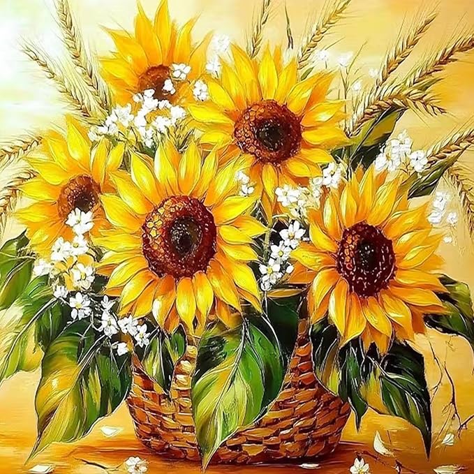Benjenes Sunflower Diamond Art Kits for Adults, Diamond Painting Kits
