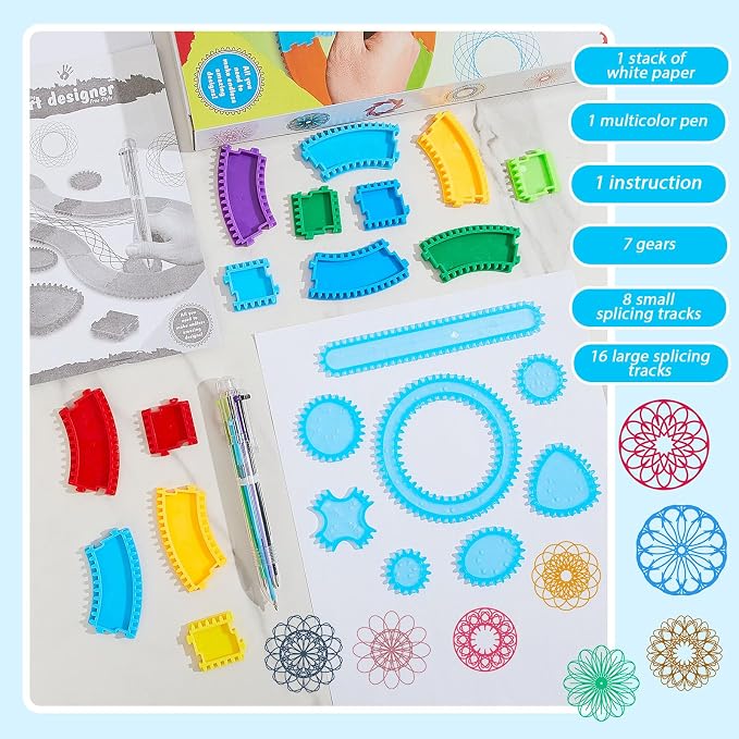 Chivao Spiral Art Kit Circle Stencils Drawing Tool Geometric Ruler,Stylish