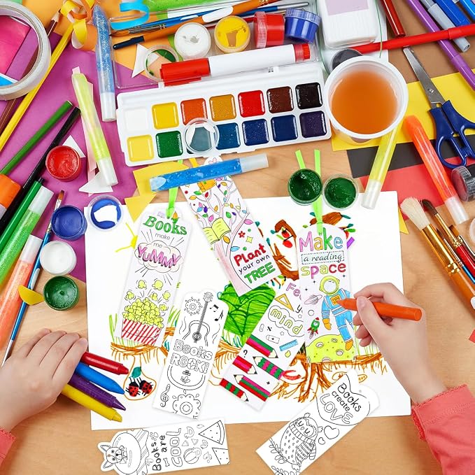 WorldBazaar Color Your Own Bookmarks 60 Pcs