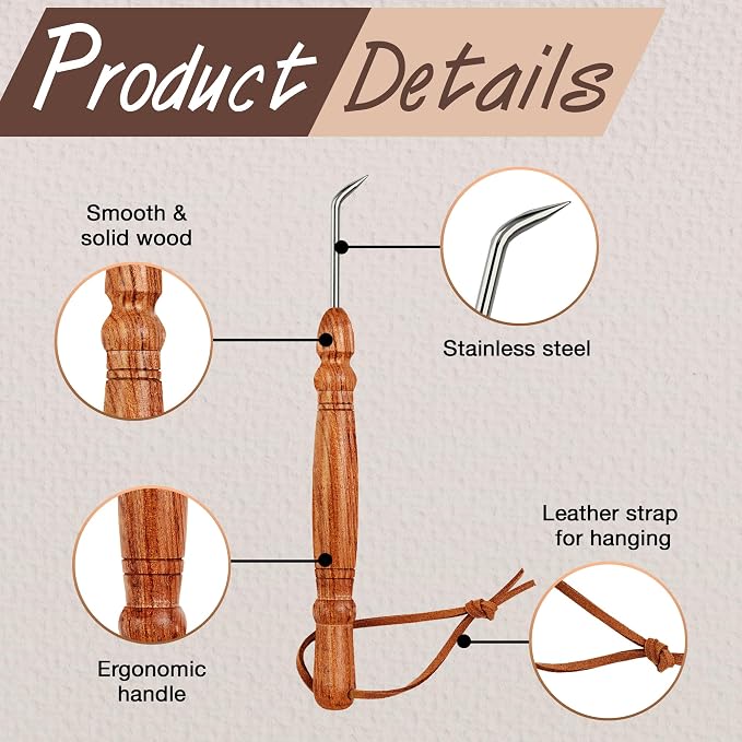 Savina Knitting Loom Hook Accessories for DIY and Crochet. Handcrafted Wooden Handle & Designed for Knitters Need. Knitting Tool for Making Hats, Scarves, Socks & Sweaters