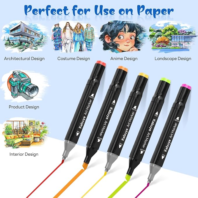 80 Colors Alcohol Markers Set - Art Markers Dual Tips Blender for Drawing | Fine Tip Marker for Sketching Coloring Artist Pens - Professional Permanent Sketch Illustration Markers for Kids Adult
